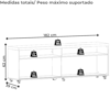 Rack Bancada Tv 65 Pol 2P 182 cm Frizz Cinamomo Off White MADETEC