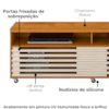 Rack Bancada Tv 65 Pol 2P 182 cm Frizz Cinamomo Off White MADETEC