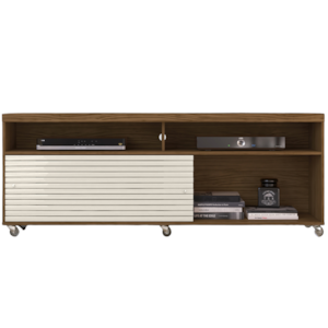 Rack Bancada Tv 65 Pol 2P 182 cm Frizz Naturale Off White MADETEC