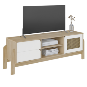 Rack Bancada Tv 65 Pol Nature 160 cm Branco Naturale ARLY