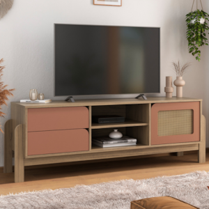 Rack Bancada Tv 65 Pol Nature 160 cm Carvalho Terracota ARLY