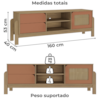 Rack Bancada Tv 65 Pol Nature 160 cm Carvalho Terracota ARLY