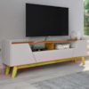Rack Bancada Tv 70 Pol 180 cm Florenca Off White Naturalle BECHARA