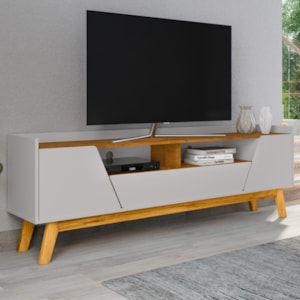 Rack Bancada Tv 70 Pol 180 cm Florenca Off White Naturalle BECHARA