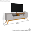 Rack Bancada Tv 70 Pol 180 cm Florenca Off White Naturalle BECHARA