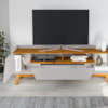 Rack Bancada Tv 70 Pol 180 cm Florenca Off White Naturalle BECHARA