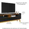Rack Bancada Tv 70 Pol 180 cm Florenca Preto Fosco Naturalle BECHARA