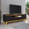 Rack Bancada Tv 70 Pol 180 cm Florenca Preto Fosco Naturalle BECHARA