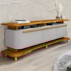 Rack Bancada Tv 75 Pol 180 cm Guarapari Naturalle Off White BECHARA