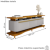 Rack Bancada Tv 75 Pol 180 cm Guarapari Naturalle Off White BECHARA