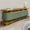Rack Bancada Tv 75 Pol 180 cm Guarapari Naturalle Pistache BECHARA