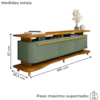 Rack Bancada Tv 75 Pol 180 cm Guarapari Naturalle Pistache BECHARA