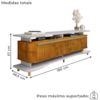 Rack Bancada Tv 75 Pol 180 cm Guarapari Off White Naturalle BECHARA