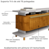 Rack Bancada Tv 75 Pol 180 cm Guarapari Off White Naturalle BECHARA