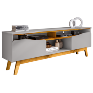 Rack Bancada Tv 75 Pol 180 cm Ilhabela Off White Naturalle BECHARA