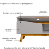 Rack Bancada Tv 75 Pol 180 cm Ilhabela Off White Naturalle BECHARA