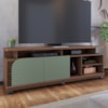 Rack Bancada Tv 75 Pol 180 cm Jurere Amendoa Hortela Colibri