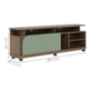 Rack Bancada Tv 75 Pol 180 cm Jurere Amendoa Hortela Colibri