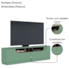 Rack Bancada Tv 75 Pol 200 cm 4 Portas Santorini Hortela Amendoa Colibri