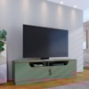 Rack Bancada Tv 75 Pol 200 cm 4 Portas Santorini Hortela Amendoa Colibri