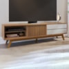 Rack Bancada Tv 75 Pol 200 cm Veneza Freijo Off White Matte Colibri