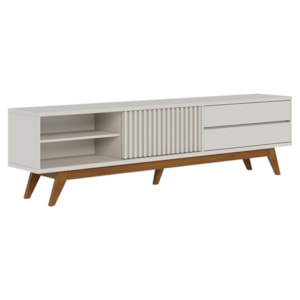 Rack Bancada Tv 75 Pol 200 cm Veneza Off White Matte Colibri
