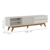Rack Bancada Tv 75 Pol 200 cm Veneza Off White Matte Colibri