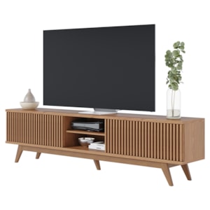 Rack Bancada Tv 75 Pol 218 cm 4 Portas Fortaleza Freijo Colibri