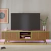 Rack Bancada Tv 75 Pol 218 cm 4 Portas Fortaleza Freijo Colibri