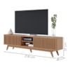 Rack Bancada Tv 75 Pol 218 cm 4 Portas Fortaleza Freijo Colibri
