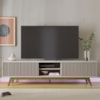 Rack Bancada Tv 75 Pol 218 cm 4 Portas Fortaleza Off White Matte Colibri