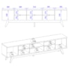 Rack Bancada Tv 75 Pol 218 cm 4 Portas Fortaleza Off White Matte Colibri