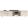 Rack Bancada Tv 75 Pol 241 cm MDF Ariana Off White Dj Moveis