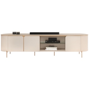 Rack Bancada Tv 75 Pol 241 cm MDF Ariana Off White Dj Moveis