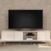 Rack Bancada Tv 75 Pol 241 cm MDF Ariana Off White Dj Moveis