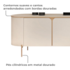 Rack Bancada Tv 75 Pol 241 cm MDF Ariana Off White Dj Moveis