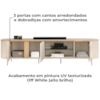 Rack Bancada Tv 75 Pol 241 cm MDF Ariana Off White Dj Moveis