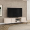 Rack Bancada Tv 75 Pol 241 cm MDF Ariana Off White Dj Moveis