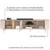 Rack Bancada Tv 75 Pol 241 cm MDF Ariana Off White Dj Moveis