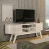 Rack Bancada Tv 75 Pol 2P 183 cm Valencia Calacata Off White MADETEC