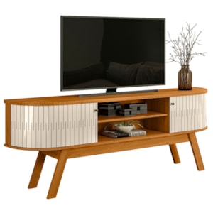 Rack Bancada Tv 75 Pol 2P 183 cm Valencia Cinamomo Off White MADETEC
