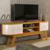Rack Bancada Tv 75 Pol 2P 183 cm Valencia Cinamomo Off White MADETEC