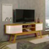 Rack Bancada Tv 75 Pol 2P 183 cm Valencia Cinamomo Off White MADETEC