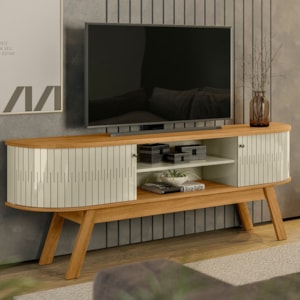 Rack Bancada Tv 75 Pol 2P 183 cm Valencia Cumaru Opala MADETEC