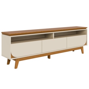 Rack Bancada Tv 75 Pol 3G 200 cm Selene Cinamomo Off White MADETEC
