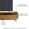 Rack Bancada Tv 75 Pol 3G 200 cm Selene Cumaru MADETEC