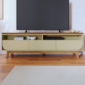 Rack Bancada Tv 75 Pol 3G 200 cm Selene Cumaru Opala MADETEC