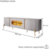 Rack Bancada Tv 75 Pol Organico 180 cm Juquehy Off White Cinamomo BECHARA