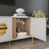 Rack Bancada Tv 75 Pol Organico 180 cm Juquehy Off White Cinamomo BECHARA