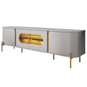 Rack Bancada Tv 75 Pol Organico 180 cm Juquehy Off White Naturalle BECHARA